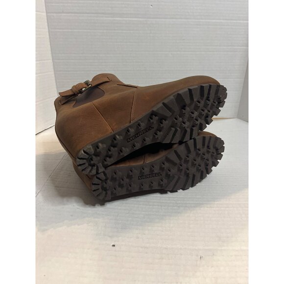 Merrell Womens Brown Leather Chelsea Ankle Boots 8 hidden wedge heel. - Picture 6 of 9
